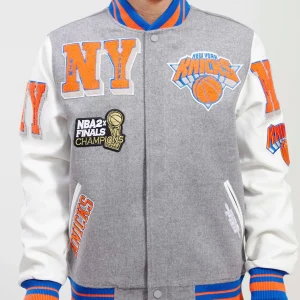 New York Knicks Mash Up Logo Varsity Jacket
