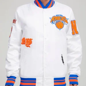 New York Knicks Old English Satin Jacket