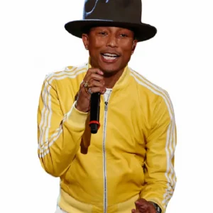 Pharrell Williams Track Bomber Leather Yellow Jacket