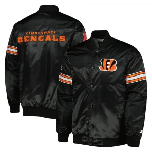 Pick and Roll Cincinnati Bengals Black Satin Jacket