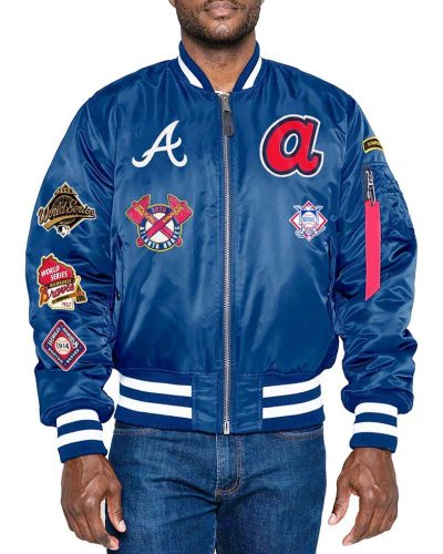 Atlanta Braves Ma-1 Navy Bomber Jacket