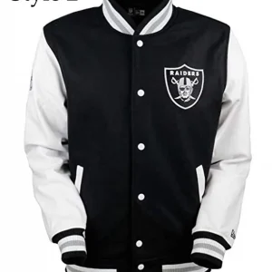 Raiders Varsity Letterman Black & White Jacket