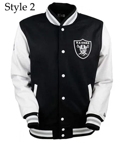 Raiders Varsity Letterman Black & White Jacket