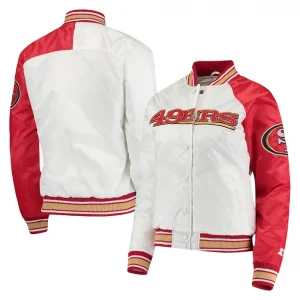 San Francisco 49ers Hometown White & Red Satin Jacket