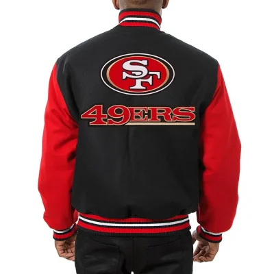 San Francisco 49ers Varsity Black and Scarlet Jackets