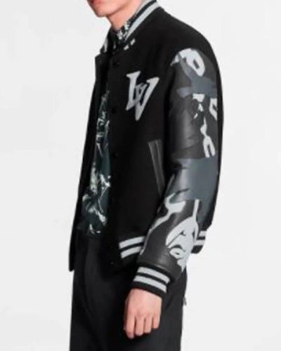 The Kid Laroi Wrong Camo Chains Lv Varsity Jacket