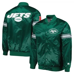 The Pick and Roll New York Jets Green Satin Jacket