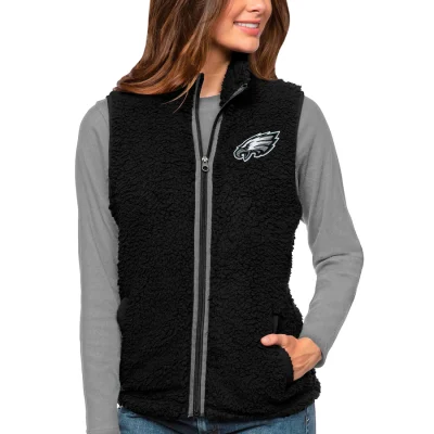Women's Philadelphia Eagles Black Full-Zip Vest