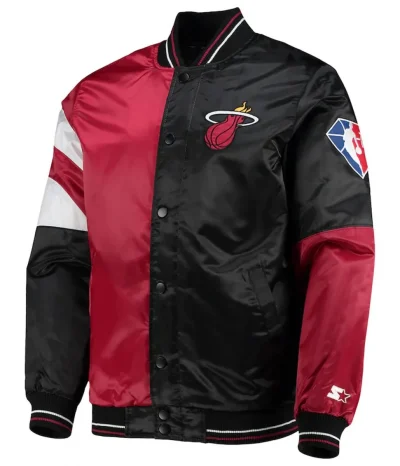 75th Anniversary Miami Heat Red & Black Satin Jacket