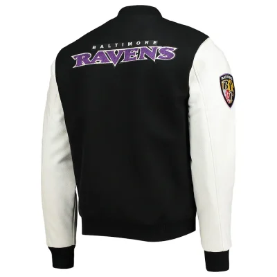 Baltimore Ravens Logo Black and White Varsity Jackets
