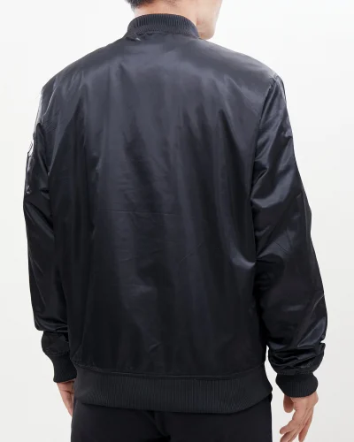 Brooklyn Nets Chest Hit Logo Satin Black Jackets