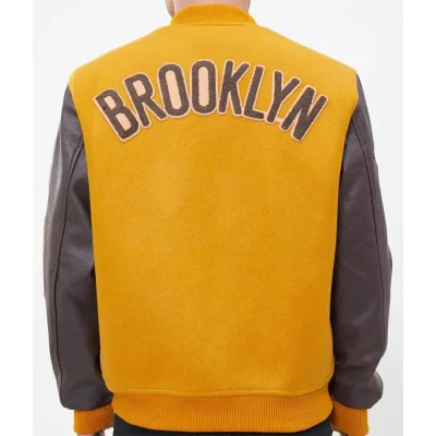 Brooklyn Nets Orange and Brown Varsity Jackets