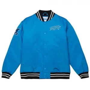 Carolina Panthers Heavyweight Blue Satin Jacket