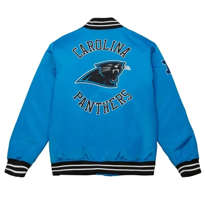 Carolina Panthers Heavyweight Blue Satin Jackets
