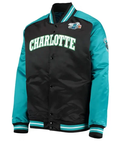 Charlotte Hornets Black and Teal Hardwood Classics Jacket
