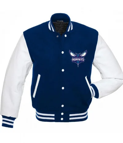 Charlotte Hornets NBA Varsity Blue and White Jacket