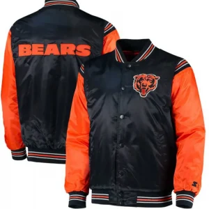 Chicago Bears Navy Blue and Orange Starter Varsity Jacket