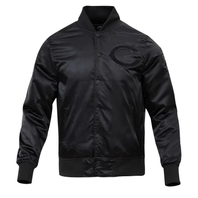Chicago Bears Triple Black Satin Jacket