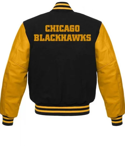 Chicago Blackhawks NHL Varsity Black and Yellow Jackets