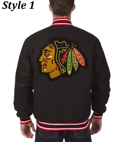 Chicago Blackhawks Varsity Wool Black Jackets