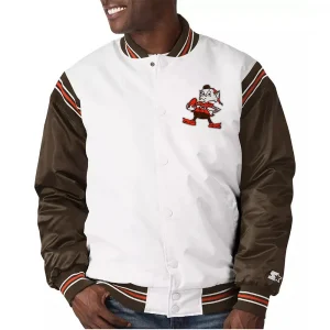 Cleveland Browns Historic Renegade White & Brown Jacket