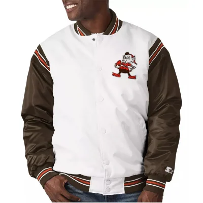 Cleveland Browns Historic Renegade White & Brown Jacket