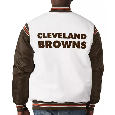 Cleveland Browns Historic Renegade White & Brown Jackets