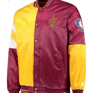 Cleveland Cavaliers Leader Full-Snap Burgundy and Yellow Jacket