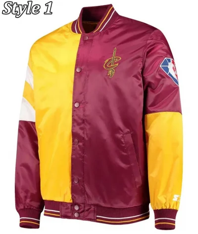 Cleveland Cavaliers Leader Full-Snap Burgundy and Yellow Jacket