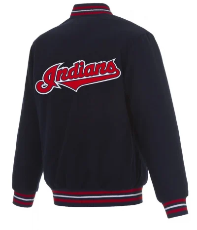 Cleveland Indians Navy Blue Wool Letterman Jackets