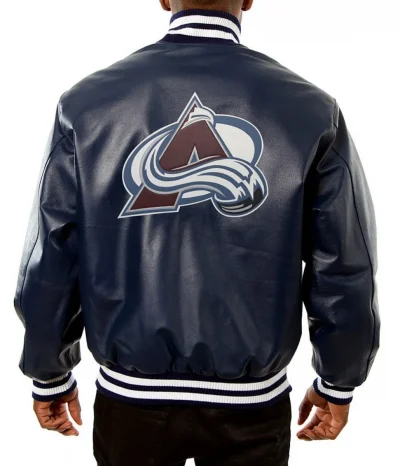 Colorado Avalanche Bomber Navy Blue Leather Jackets