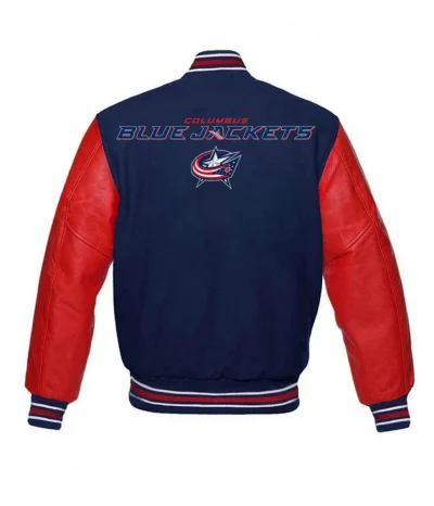 Columbus Blue Jackets Blue and Red Letterman Jackets
