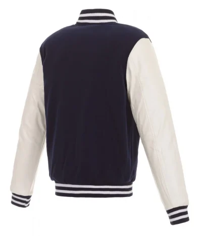 Columbus Blue Jackets Bomber Varsity Blue and White Jackets