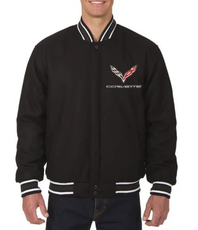 Corvette Varsity Wool Black Jacket