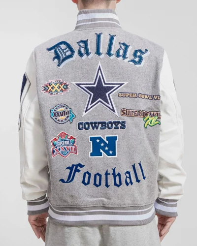 Dallas Cowboys Old English Wool Grey Jackets
