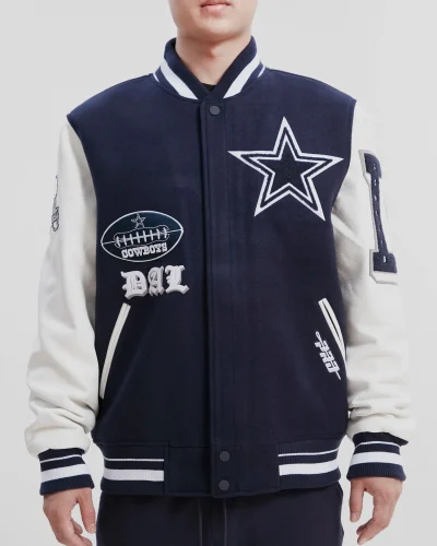 Dallas Cowboys Old English Wool Varsity Jacket