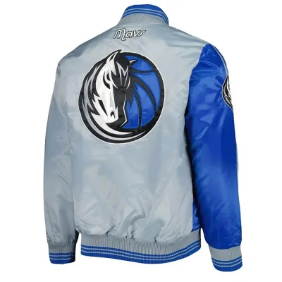 Dallas Mavericks Fast Break Royal and Gray Satin Jackets