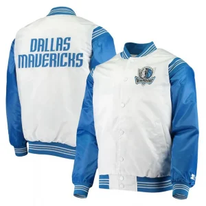 Dallas Mavericks Renegade White Blue Satin Jacket