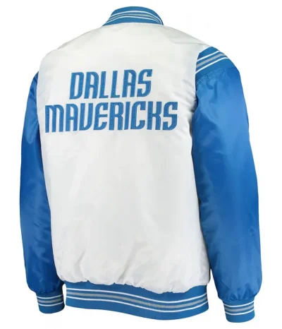 Dallas Mavericks Renegade White & Blue Satin Jackets