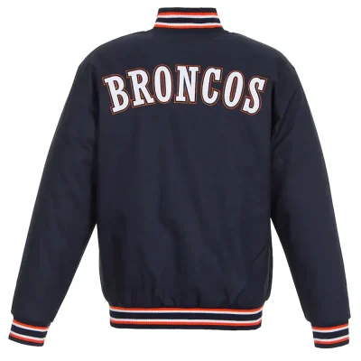 Denver Broncos Navy Blue Poly Twill Jackets