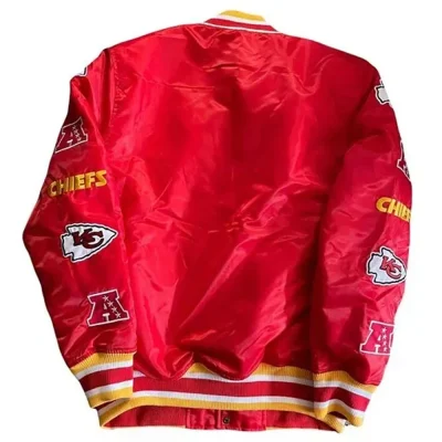 Football Kansas City Chiefs Bomber Red Satin Jackets