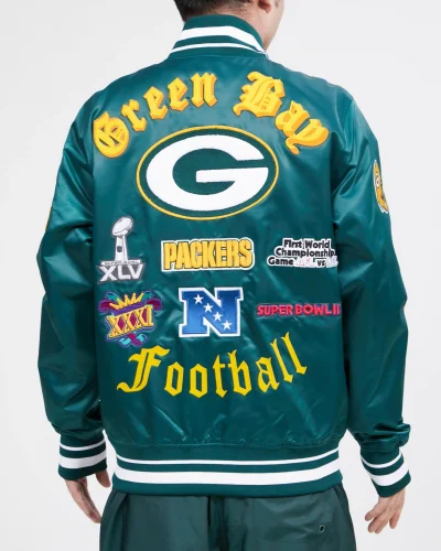 Green Bay Packers English Satin Jacket