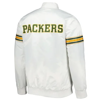 Green Bay Packers The Power Forward Satin White Jackets
