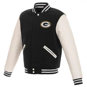 Green Bay Packers Varsity Black & White Jacket