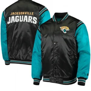 Jacksonville Jaguars Starter Black and Blue Satin Jacket
