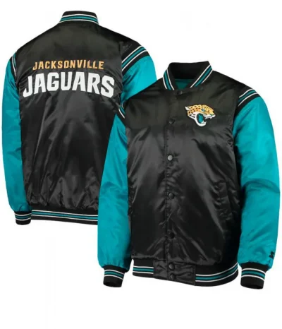 Jacksonville Jaguars Starter Black and Blue Satin Jacket