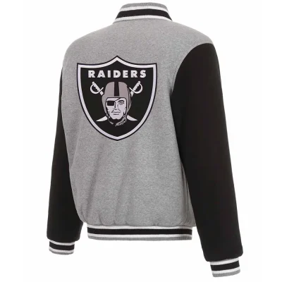 Las Vegas Raiders Varsity Black and Gray Wool Jackets