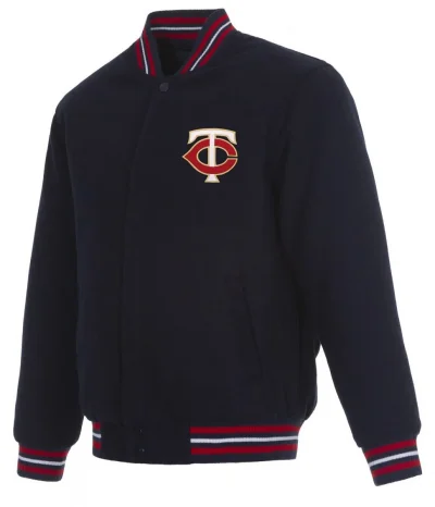 Letterman Minnesota Twins Navy Blue Wool Jacket
