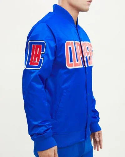 Los Angeles Clippers Wordmark Satin Blue Jackets