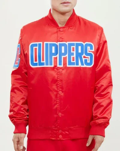 Los Angeles Clippers Wordmark Satin Red Jacket